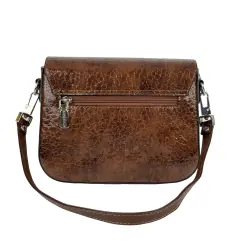 Сумка кросс-боди женская кожаная лакированная Karya 5068-557 коричневая