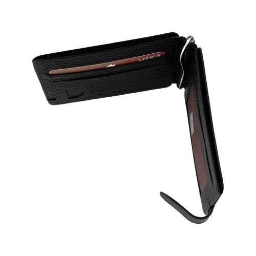 Кошелек-зажим для денег мужской кожаный Eminsa 1124 19-3/18-3 темно-коричневый