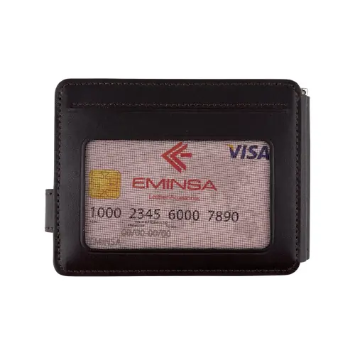 Кошелек-зажим для денег мужской кожаный Eminsa 1124 19-3/18-3 темно-коричневый