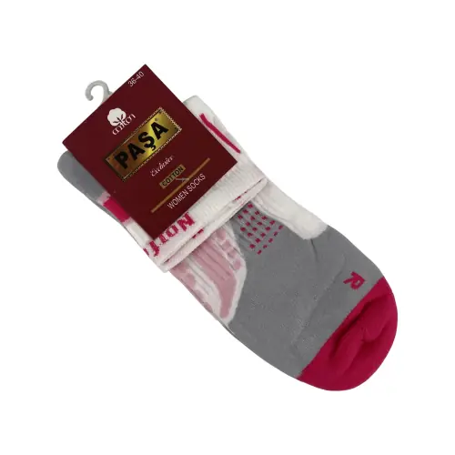 Носки женские Pasa Exclusive Cotton 015 бело-серо-розовый Size 36-40