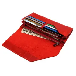 Кошелек женский кожаный Grande Pelle Festa 513160 красный (кожа Crazy Horse)