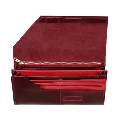 Кошелек женский кожаный Grande Pelle Festa 513161 бордовый (кожа Crazy Horse)