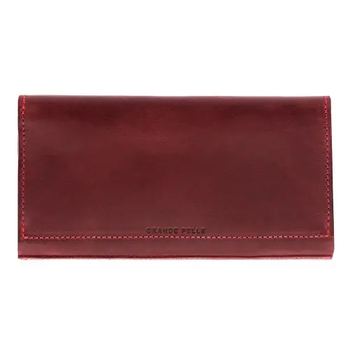 Кошелек женский кожаный Grande Pelle Festa 513161 бордовый (кожа Crazy Horse)