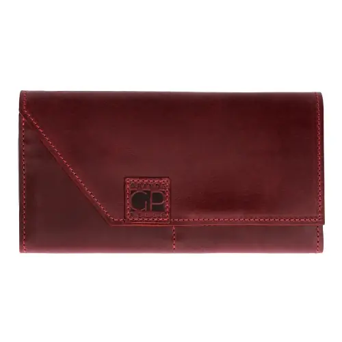 Кошелек женский кожаный Grande Pelle Festa 513161 бордовый (кожа Crazy Horse)
