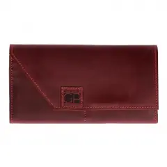 Кошелек женский кожаный Grande Pelle Festa 513161 бордовый (кожа Crazy Horse)