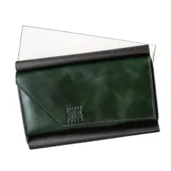 Кошелек женский кожаный Grande Pelle Festa 513391 изумрудный (кожа глянцевая)