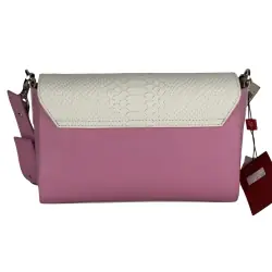 Сумка жіноча шкіряна Vito Torelli 1049 6034/6035/4034/2122/2800 рожева з бежевими вставками та під зебру