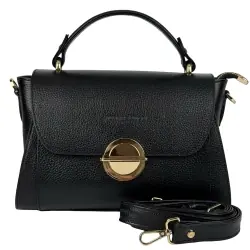 Сумка женская кожаная Tony Bellucci 0551-281 черная (золотая фурнитура)