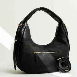 Сумка-хобо жіноча шкіряна Tony Bellucci 0953-281 чорна 