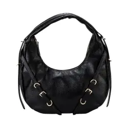 Сумка-хобо жіноча шкіряна Tony Bellucci 0953-281 чорна 