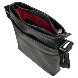 Сумка мужская кожаная через плечо Vittorio Safino VS 013 черная Кентукки