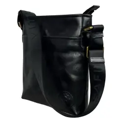 Сумка мужская кожаная через плечо Vittorio Safino VS 013 черная Кентукки