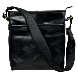 Сумка мужская кожаная через плечо Vittorio Safino VS 013 черная Кентукки