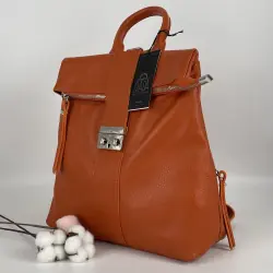 ​Рюкзак жіночий шкіряний Genuine Leather 638301 помаранчевий​