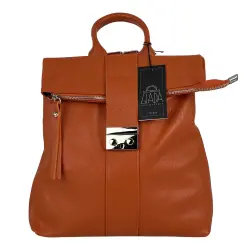 ​Рюкзак жіночий шкіряний Genuine Leather 638301 помаранчевий​