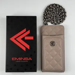 Сумка женская кожаная Eminsa 40277 34-21 бежевая