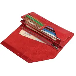 Кошелек женский кожаный Grande Pelle Festa 513660 красный (кожа глянцевая)