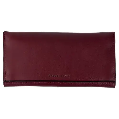 Кошелек женский кожаный Grande Pelle Festa 513661 бордовый (кожа глянцевая)