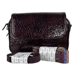 Сумка женская кожаная лакированная Karya 2567-561 марсала