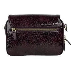 Сумка женская кожаная лакированная Karya 2567-561 марсала