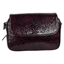 Сумка женская кожаная лакированная Karya 2567-561 марсала