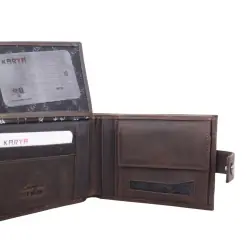 Гаманець чоловічий шкіряний Karya 0456-31 темно-коричневий (шкіра Crazy Horse)