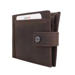 Гаманець чоловічий шкіряний Karya 0456-31 темно-коричневий (шкіра Crazy Horse)