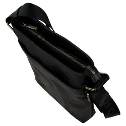 Чоловіча шкіряна сумка через плече Vittorio Safino VS 013 чорна матова Крейзі
