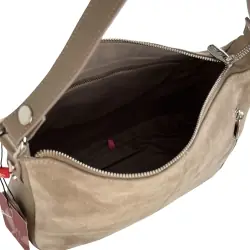 Сумка жіноча шкіряна із замшевою вставкою Vito Torelli 1068 6019/1075 бежева