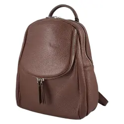 Рюкзак женский кожаный Genuine Leather 759281 коричневый