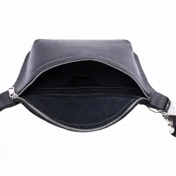 Сумка-бананка шкіряна Grande Pelle 743610 чорна