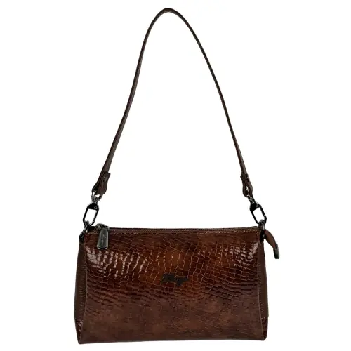 Сумка жіноча шкіряна лакована Karya 5070-557 коньяк