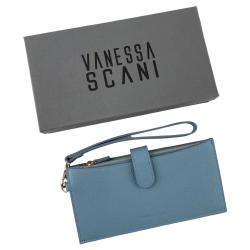 Кошелек-портмоне женское кожаное Vanessa Scani T810-210 голубой