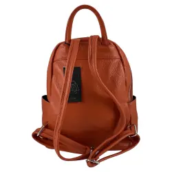 Рюкзак женский кожаный Genuine Leather 543311 оранжевый