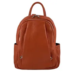 Рюкзак женский кожаный Genuine Leather 543311 оранжевый