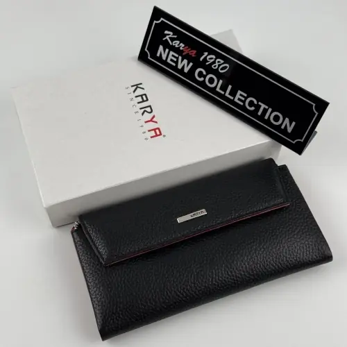 Гаманець жіночий шкіряний Karya 1173-45-46 чорний (всередині червоний)