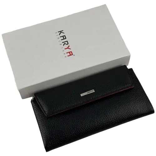 Гаманець жіночий шкіряний Karya 1173-45-46 чорний (всередині червоний)