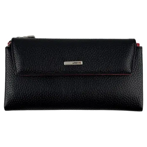 Гаманець жіночий шкіряний Karya 1173-45-46 чорний (всередині червоний)