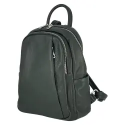 Рюкзак жіночий шкіряний Genuine Leather 543311 темно-зелений