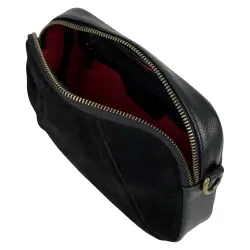 Сумка женская кожаная с замшевой вставкой Vittorio Safino VSL 001 черная 