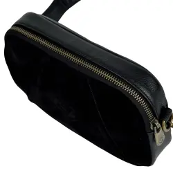 Сумка женская кожаная с замшевой вставкой Vittorio Safino VSL 001 черная 