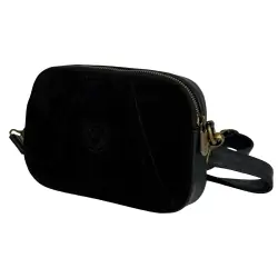 Сумка женская кожаная с замшевой вставкой Vittorio Safino VSL 001 черная 