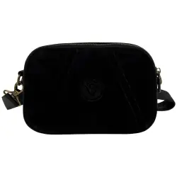 Сумка женская кожаная с замшевой вставкой Vittorio Safino VSL 001 черная 