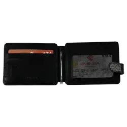 Кошелек-зажим для денег мужской кожаный Eminsa 1124 4-1/19-1 черный