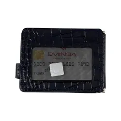 Кошелек-зажим для денег мужской кожаный Eminsa 1124 4-1/19-1 черный