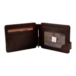 Кошелек-зажим для денег мужской кожаный Eminsa 1124 4-4/26-4 коричневый