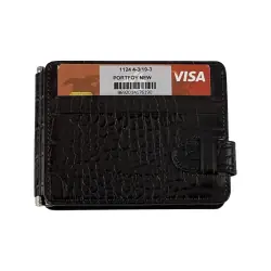 Кошелек-зажим для денег мужской кожаный Eminsa 1124 4-3/19-3 темно-коричневый
