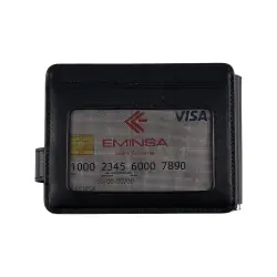 Кошелек-зажим для денег мужской кожаный Eminsa 1124 19-1/18-1 черный