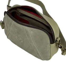 Сумка женская кожаная с замшевой вставкой Vittorio Safino VSL 001 оливковая