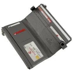 Кошелек женский кожаный Eminsa 2117 37-20 светло-серый